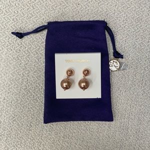 Brand new Tory Burch rose gold earrings